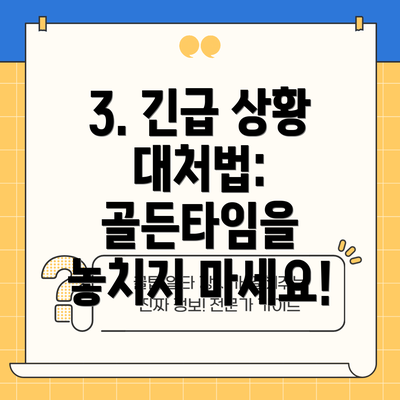 3. 긴급 상황 대처법:  골든타임을 놓치지 마세요!