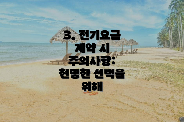 3. 전기요금 계약 시 주의사항: 현명한 선택을 위해