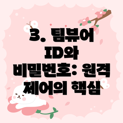 3. 팀뷰어 ID와 비밀번호: 원격 제어의 핵심