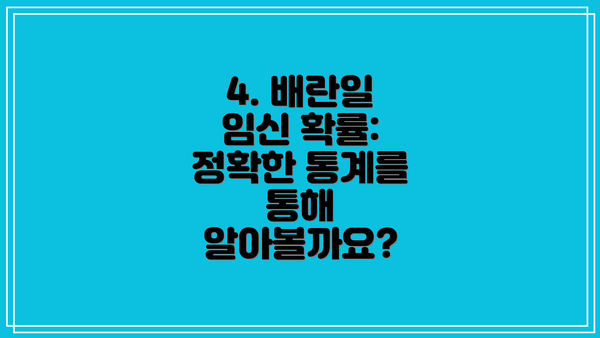 4. 배란일 임신 확률: 정확한 통계를 통해 알아볼까요?