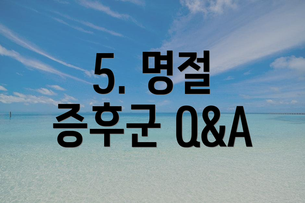 5. 명절 증후군 Q&A