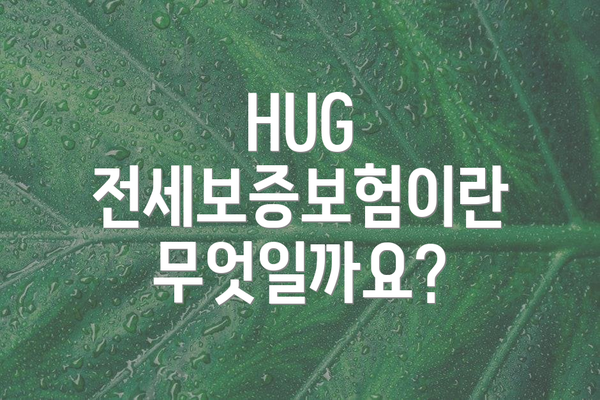 HUG 전세보증보험이란 무엇일까요?