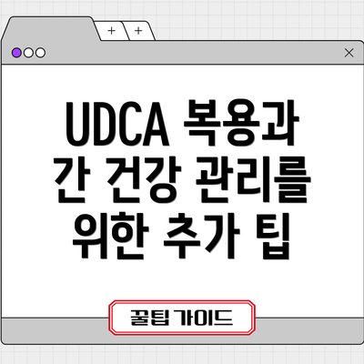 UDCA 복용과 간 건강 관리를 위한 추가 팁